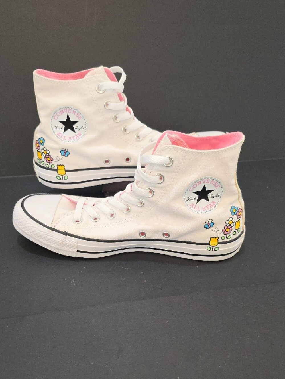 Converse All Star Women's Pink & White Hello Kitty High Top Sneakers Size 9 NWT - Picture 4 of 12